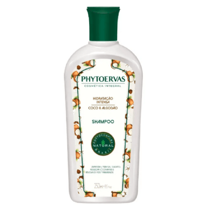 SHAMPOO PHYTOERVAS HIDRATACAO COCO E ALGODAO FR 250ML