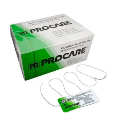 FIO AGULHADO NYLON 2-0 3CM 3/8 CORTANTE CX C/24 (230)