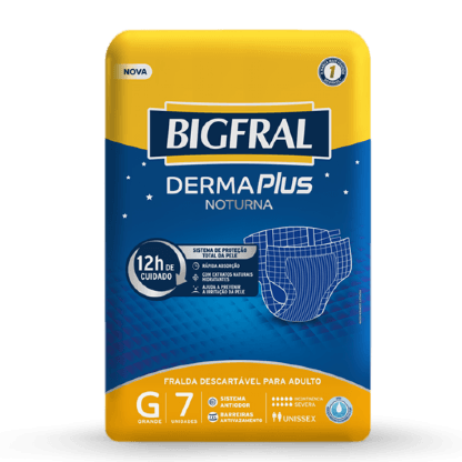 FRALDA BIGFRAL DERMA PLUS NOTURNA TAM G PCT C/7UN - 15774-4