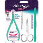 Kit-Alicate-Pinca-Tesoura-e-Espatula-Merheje-VERDE