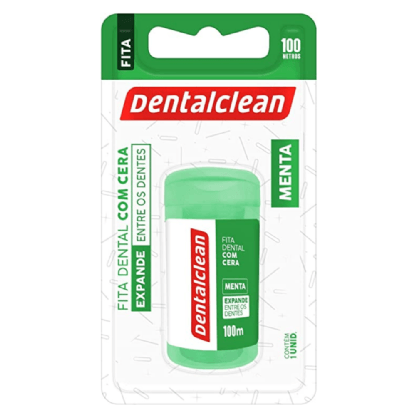 Fita-Dental-com-Cera-Refrescante-Sabor-Menta-100m-Dentalclean