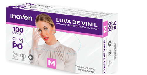 LUVA DE PROCEDIMENTO S/TALCO M VINIL C/100UN 2031
