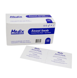 ALCOOL SWAB 70% CX C/100 SACHES 6X3CM