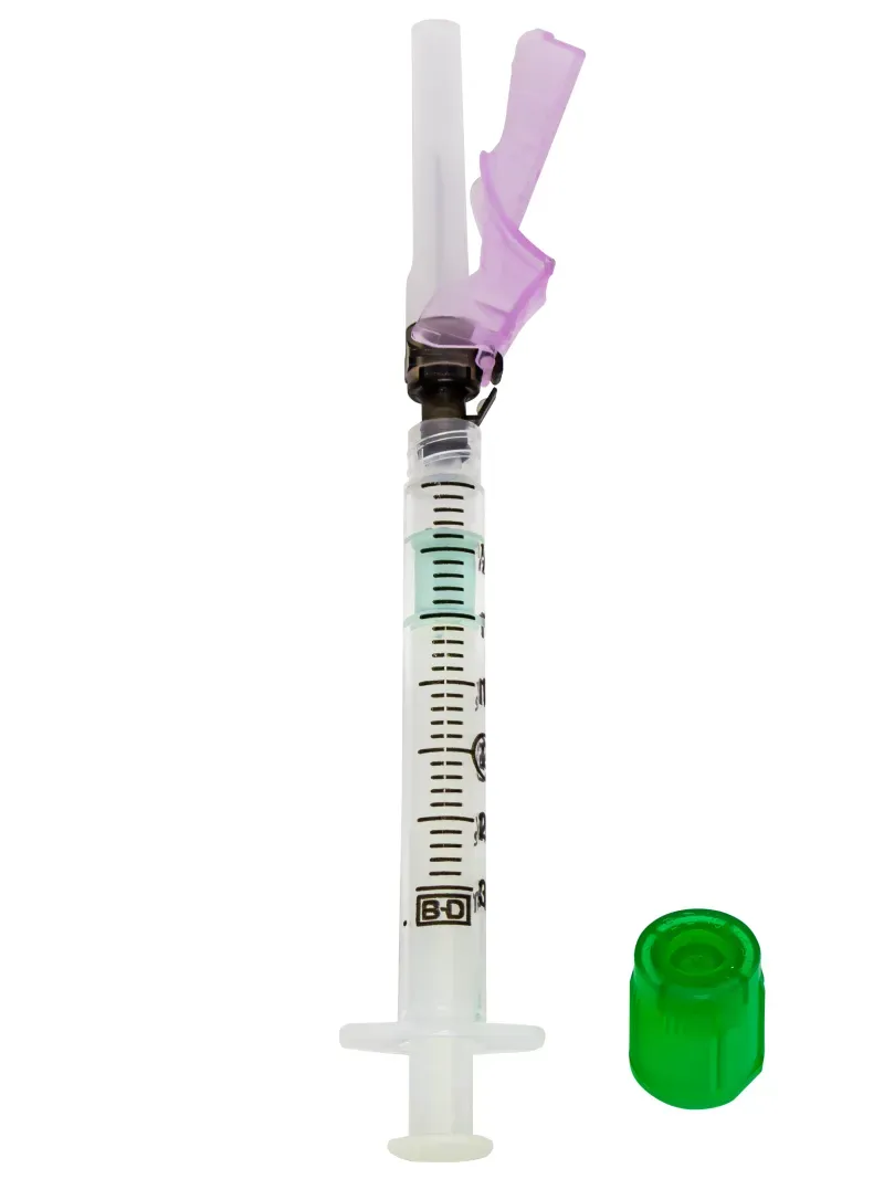 Imagem-de-seringa-gasometria-com-tubo-transparente-e-acessorios-em-verde-e-rosa.