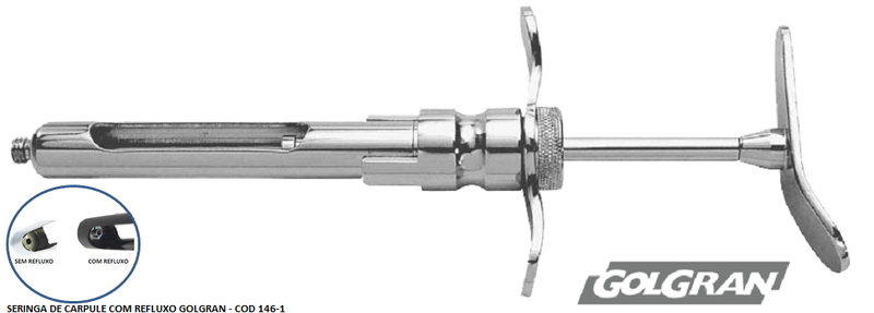 SERINGA DE CARPULE COM REFLUXO GOLGRAN - COD 146-1